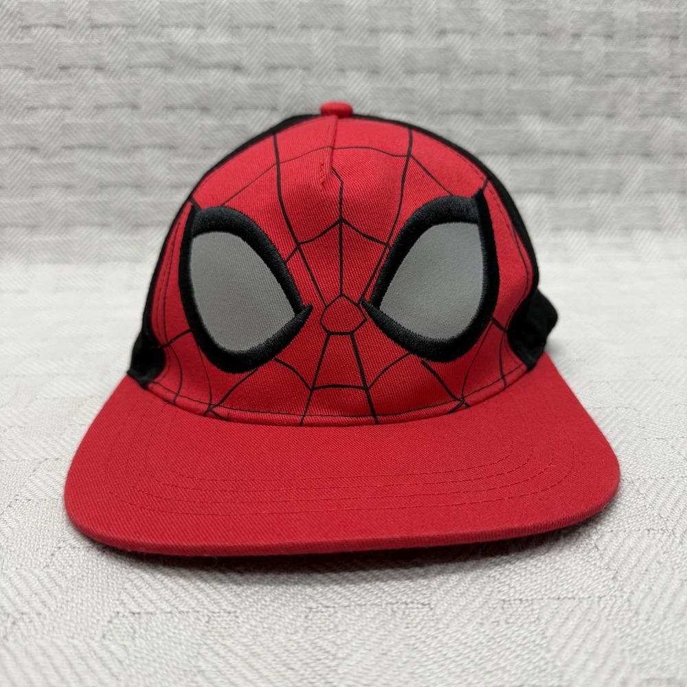 Spider-Man Hat Cap Strap Back Adjustable Boys Red Twill Cotton Embroidered